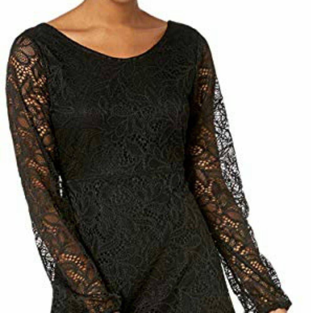 NWT Obey Black Raven Lace Dress US Size Large